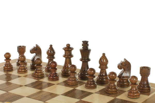 Magnetic Chess Set with Inlaid Chessboard