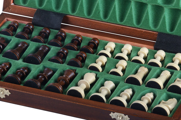 Magnetic Chess Set with Inlaid Pieces – Large (35×35cm)