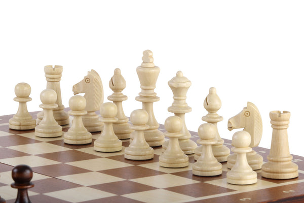 Magnetic Chess Set with Inlaid Pieces – Large (35×35cm)