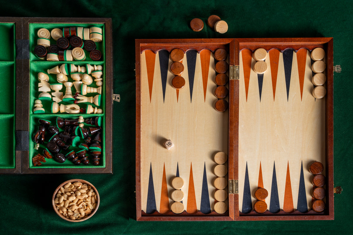 Tournament Chess, Checkers & Backgammon Set