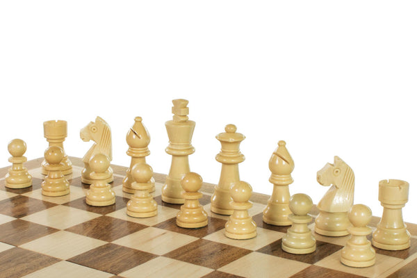 Magnetic Chess Set with Inlaid Chessboard