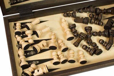 3-in-1 Wood Game Set – Chess, Checkers & Backgammon (40×40cm)