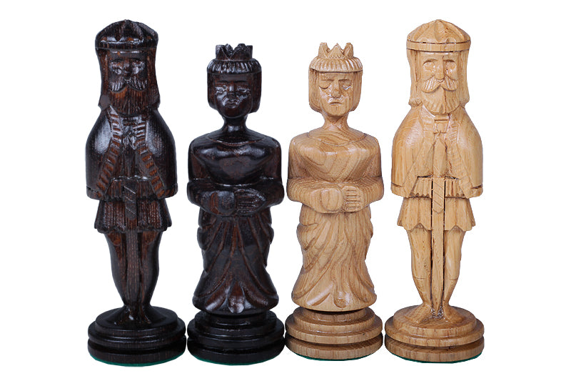 Oak Carved Chess Set