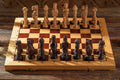Oak Carved Chess Set