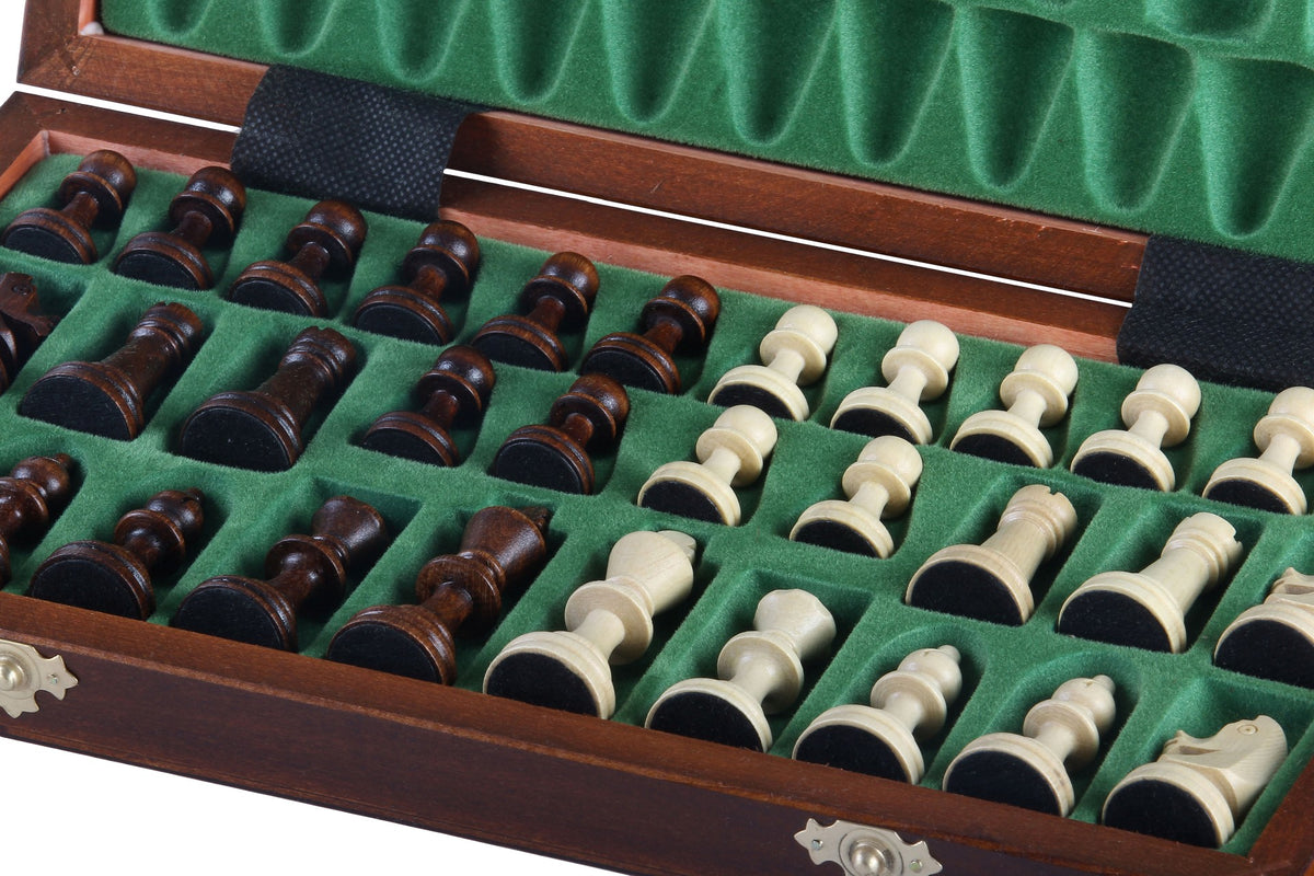 Magnetic Chess Set with Inlaid Pieces – Large (35×35cm)