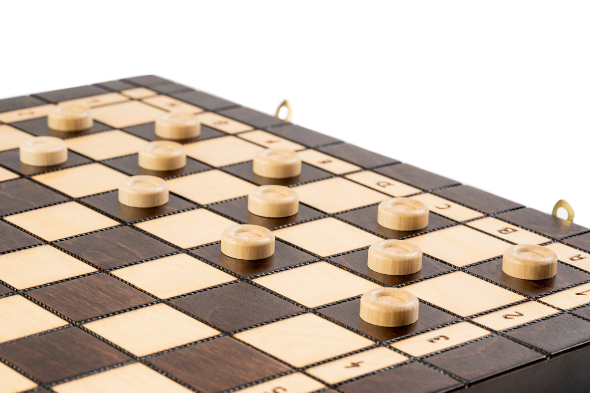 3-in-1 Wood Game Set – Chess, Checkers & Backgammon (40×40cm)