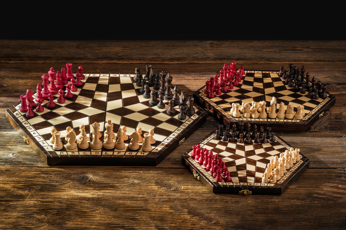 Three-Player Chess Set – Small (32×28cm)