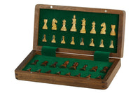 Magnetic Chess Set with Inlaid Chessboard