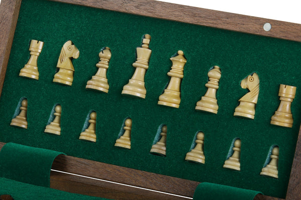 Magnetic Chess Set with Inlaid Chessboard