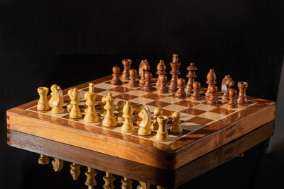 Magnetic Chess Set with Inlaid Chessboard