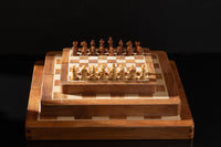 Magnetic Chess Set with Inlaid Chessboard