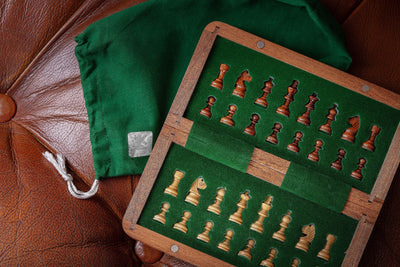 Magnetic Chess Set with Inlaid Chessboard