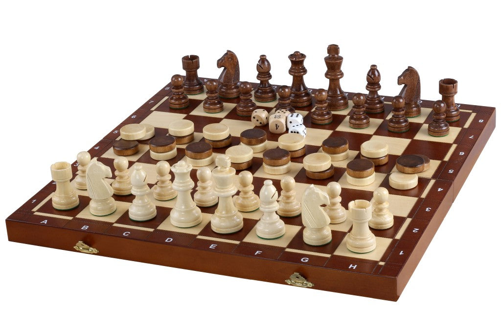 Tournament Chess, Checkers & Backgammon Set
