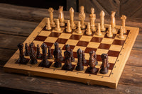 Oak Carved Chess Set