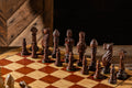 Oak Carved Chess Set